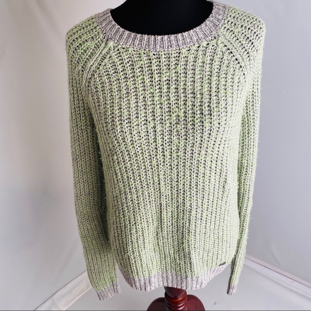 Abercrombie and Fitch lime and gray crew neck sweater L